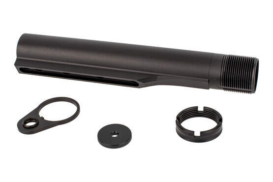 2A Armament billet Builder Series AR10 buffer tube assembly includes end plate and castle nut
